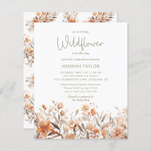 Budget Little Wildflower Boho Baby Shower Invite