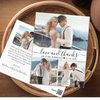 Budget Love and Thanks 3 Photo Wedding Thank You