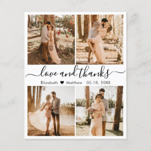 Budget Love and Thanks Collage Wedding Thank You F Flyer