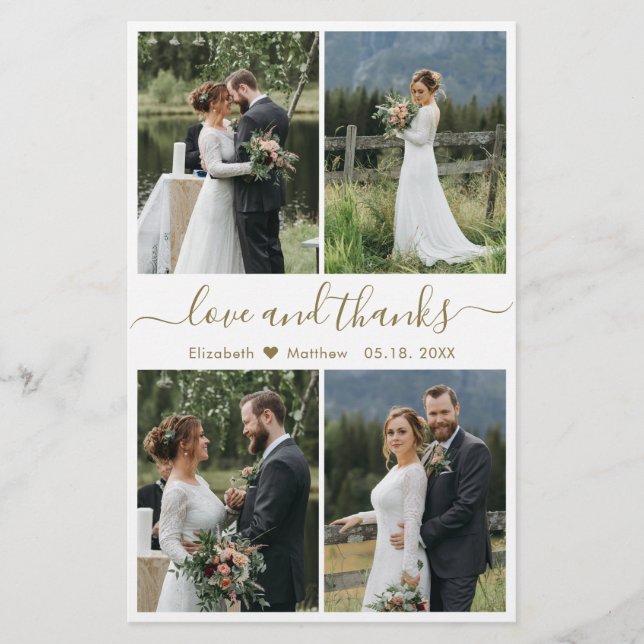 Budget Love and Thanks Collage Wedding Thank You Flyer (Front)