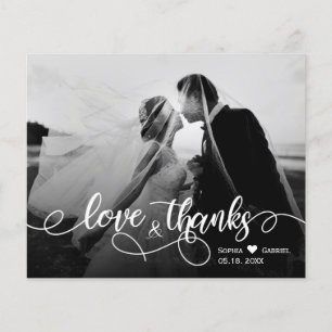 Budget Love and Thanks Script Wedding Thank You F Flyer