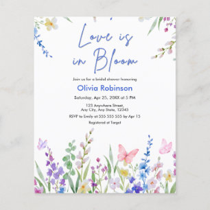 Budget Love is in Bloom Bridal Shower Invitation 