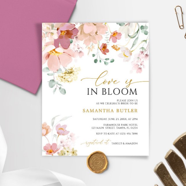 Budget Love is in Bloom Bridal Shower Invitation (Creator Uploaded)