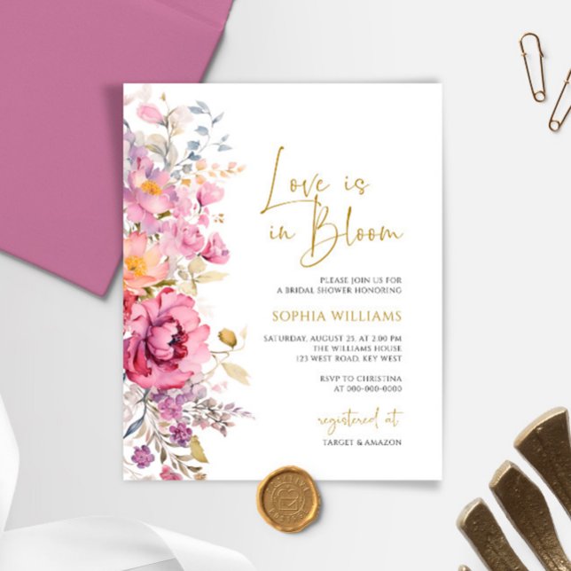 Budget Love is in Bloom Bridal Shower Invitation (Creator Uploaded)