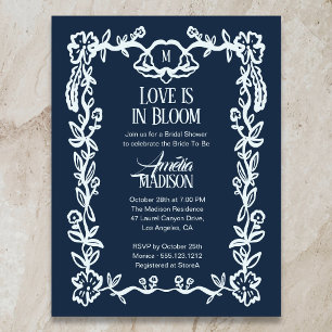 Budget Love is in Bloom Floral Bridal Shower Invitation Postcard