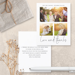 BUDGET Love Thanks 3 Photos Wedding Thank You