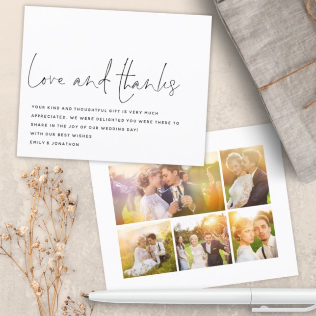 Budget Love Thanks 5 Photos Wedding Thank You (Creator Uploaded)