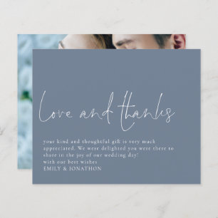 Budget Love Thanks Photo Wedding Thank You Blue