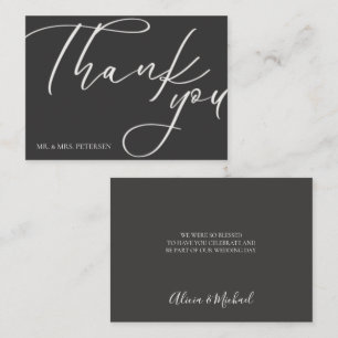 Budget love thanks script simple wedding thank you card