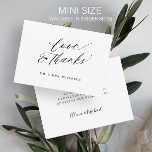 Budget love thanks script simple wedding thank you card