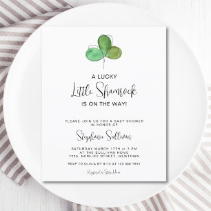 Budget Lucky Shamrock Baby Shower Invitation