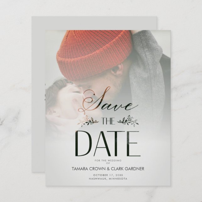 Budget Luxury Modern Transparency Wedding  Photo (Front/Back)