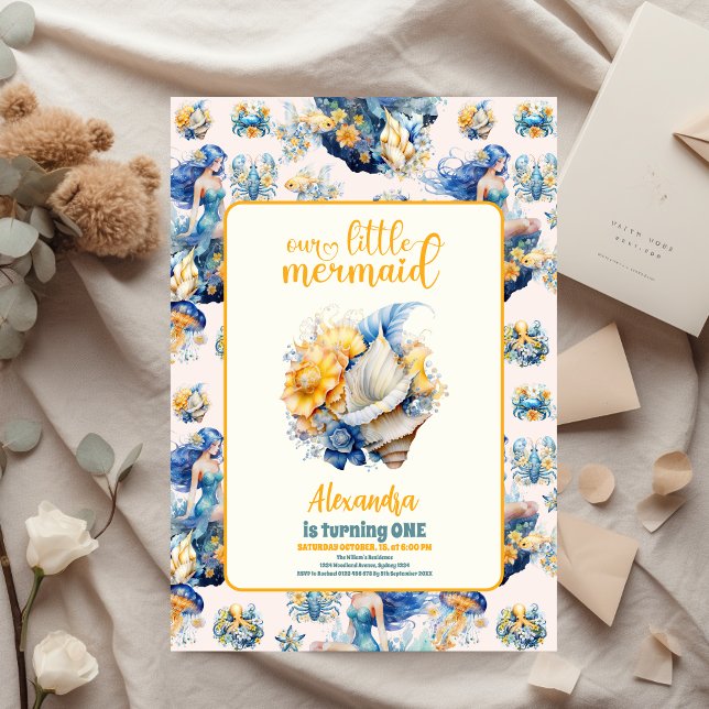 Budget Magical Mermaid 1st Birthday Party Flyer (Creator Uploaded)