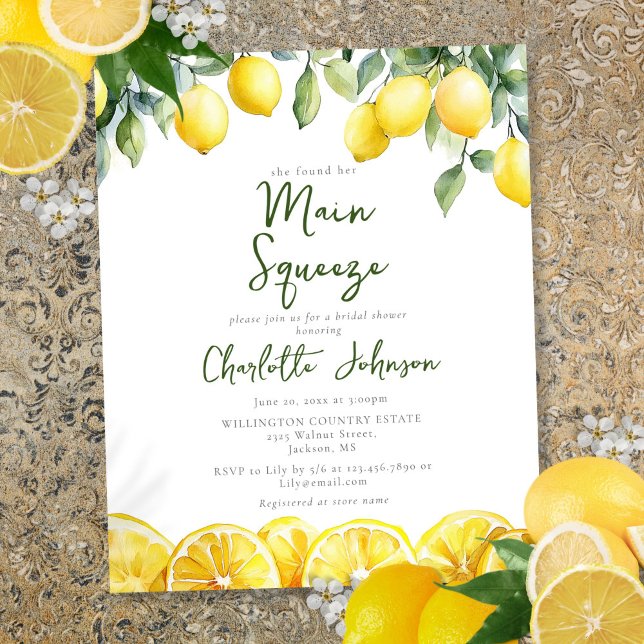 Budget Main Squeeze Watercolor Lemon Bridal Shower (Budget Main Squeeze Watercolor Lemon Bridal Shower)