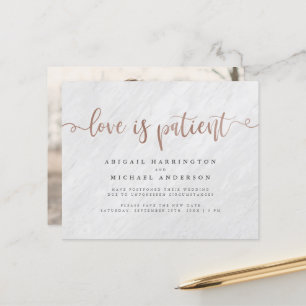 Budget Marble & Rose Gold Script Love Is Patient