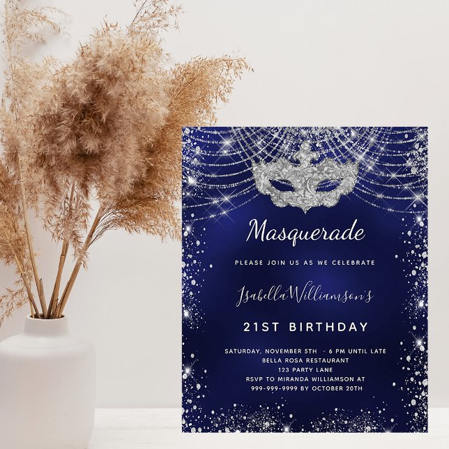 Budget Masquerade navy blue silver birthday  (Creator Uploaded)