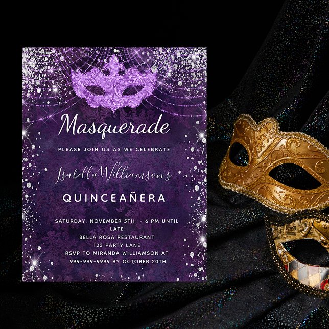 Budget masquerade purple glitter Quinceanera (Creator Uploaded)