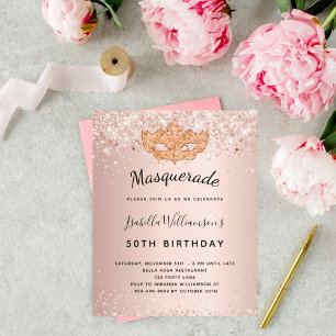 Budget Masquerade rose gold glitter birthday
