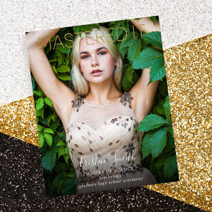 Budget Mastered It Gold Graduate Photo Announcemen Flyer