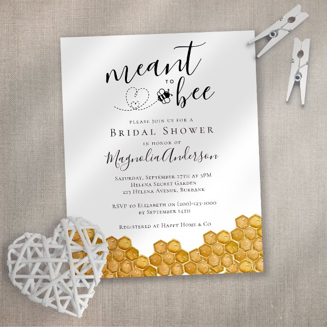 Budget Meant to Bee Bridal Shower Invitation (Creator Uploaded)