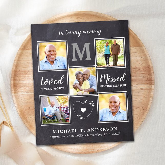 Budget Memorial 5 Photo Collage Sympathy Thank You (Creator Uploaded)