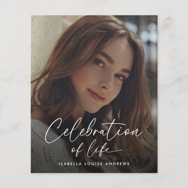 Budget Memorial Photo Modern Celebration of Life Flyer (Front)