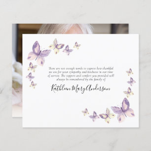 Budget Memorial Thank You Card Butterflies