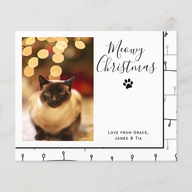 BUDGET Meowy Christmas Pet Cat Christmas Card (Front)