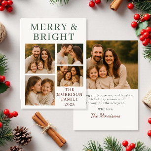 Budget Merry & Bright Photo Christmas Holiday Card