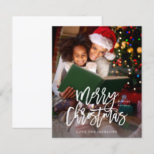 Budget Merry Christmas CalligraphyVertical Photo W