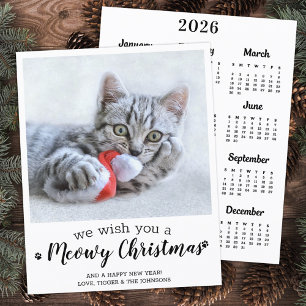 Budget Merry Christmas Cat Pet Photo 2025 Calendar