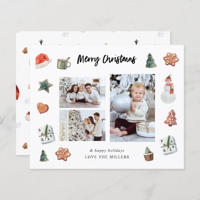 Budget Merry Christmas Cookies &Treats Multi Photo (Front/Back)