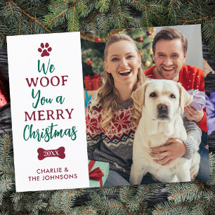 Budget Merry Christmas Cute Pet Dog Photo Holiday 