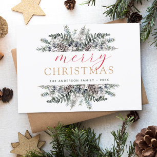 Budget Merry Christmas Dusty Blue Greenery