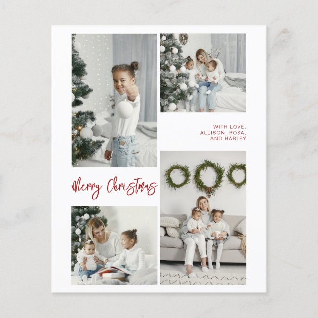 BUDGET Merry Christmas Family Photo Card (Front)