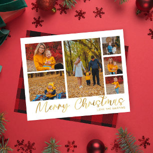 Budget Merry Christmas Gold 6 Photo Buffalo Check Flyer