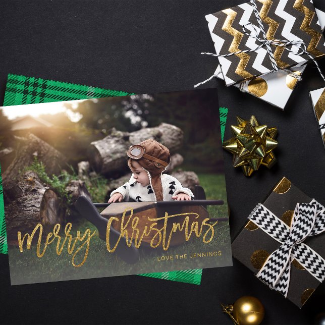 Budget Merry Christmas Gold Glitter Script Photo F (Creator Uploaded)