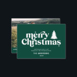 budget Merry Christmas graphic photo Note Card<br><div class="desc">budget Merriest Christmas graphic typography photo holiday card. With modern hand drawn text and trees.</div>