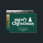 budget Merry Christmas graphic photo Note Card<br><div class="desc">budget Merriest Christmas graphic typography photo holiday card. With modern hand drawn text and trees.</div>