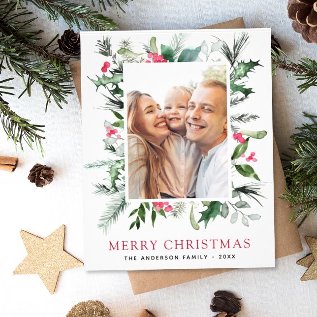 Budget Merry Christmas Holiday Photo Card (Creator Uploaded)