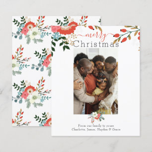 BUDGET Merry Christmas Holiday Photo Floral