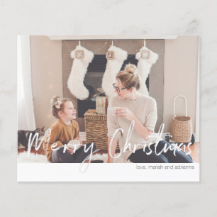 Budget Merry Christmas Modern Handwriting Photo Flyer