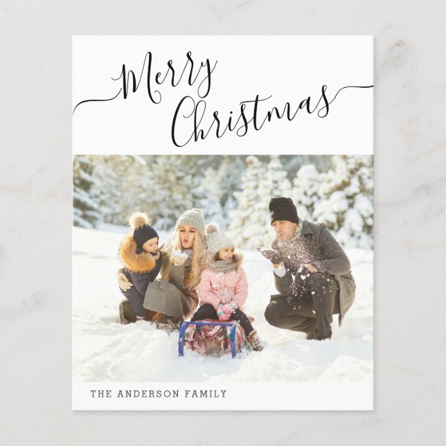 Budget Merry Christmas Modern Minimal 2024 Photo Flyer (Front)