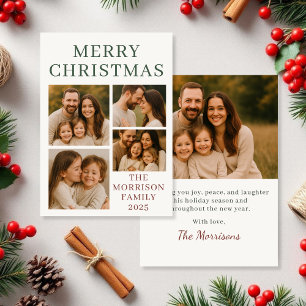 Budget Merry Christmas Modern Photo Holiday Card