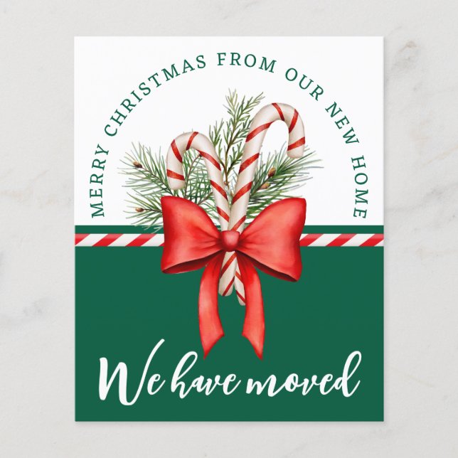 Budget Merry Christmas Photo Moving Announcement  (Front)