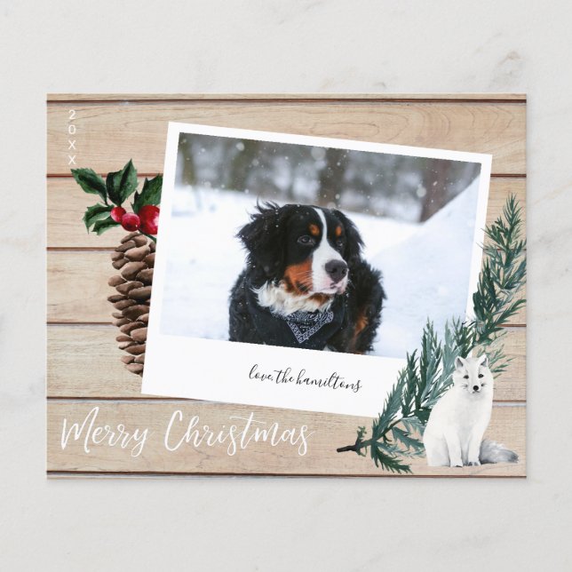 Budget Merry Christmas Wood, Dog & Instant Photo Flyer (Front)