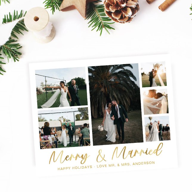 Budget Merry & Married Gold Multi Photo Flyer (Creator Uploaded)