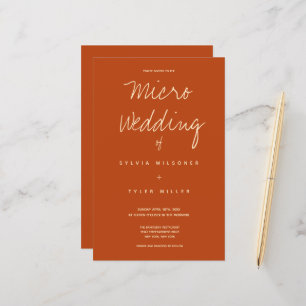 Budget Micro Wedding Burnt Orange Typography