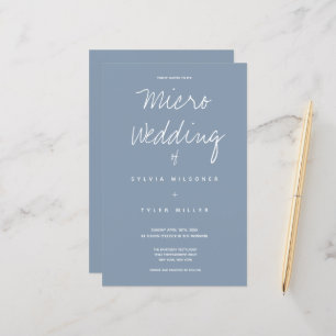 Budget Micro Wedding Dusty Blue Typography