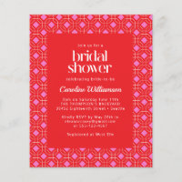 Budget Mid Modern Red Pink Geometric Bridal Shower